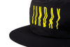 Sunday High Wave Nylon Snapback Hat (Black with Neon Yellow Screen Print)