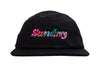 Sunday Classy Scribble 5-Panel Camper Hat (Black w/ Multicolor Embroidery)
