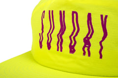 Sunday High Wave 5-Panel Nylon Snapback Hat (Safety Green w/ Purple Screen Print)