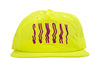 Sunday High Wave 5-Panel Nylon Snapback Hat (Safety Green w/ Purple Screen Print)