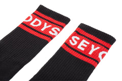 Odyssey Futura Crew Socks (Black/Red Stripes)