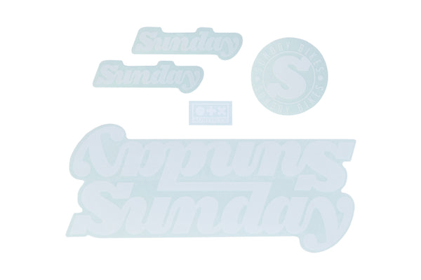 Sunday Completes Bike Stickers (White)