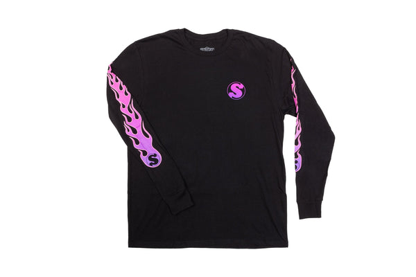 Sunday Flame Long Sleeve (Black with Purple Fade Ink)