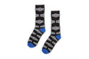 Sunday Cornerstone All-Over Crew Socks (Black/White)