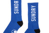 Sunday Strength Crew Socks (Blue/White)